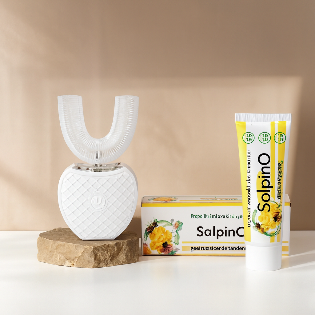 🌿 Tandenborstel + Salpino Natuurlijke Tandpasta Set